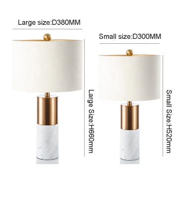 China Modern Simple Designs Marble Base Fabric Shade Decorative Table Lamp For Residential for sale