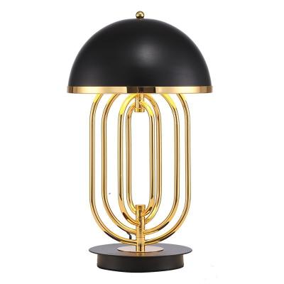 China Contemporary modern led bedroom table lamp bed side table lamps gold and black color for sale