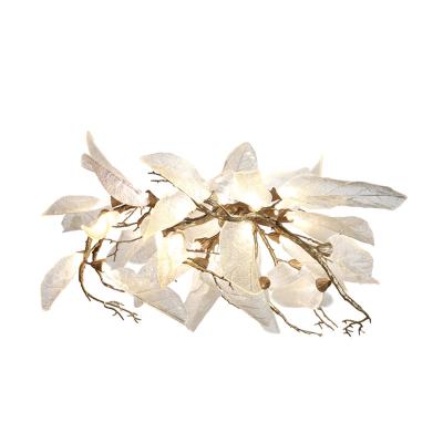 China Creative luxury hotel modern design ceiling leaf crystal lighting chandeliers for lobby decoration for sale