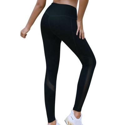 China Black Breathable Bestselling Sports Yoga Pant Mesh Yoga Pants Gaiters Women Leggings High Waist for sale