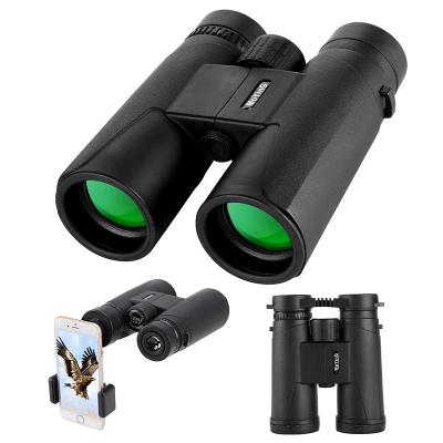 China Binocular 12x42 Telescope Eco Friendly Rubber Zoom Optical Lens Spotting FMC Lenses Long Range Coating Green Square For Hunting Travel Birding for sale