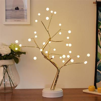 China Europe Led Night Light Fairy Christmas Tree Lamp USB Battery Operated Bedside Study Lamp For Room Office Holiday Lighting Decor Ornament for sale