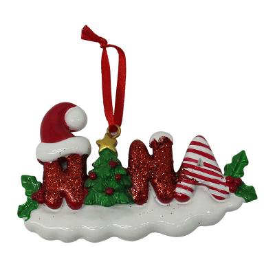 China Handmade Artificial Handmade Christmas Letter Hanging Ornament with Ribbon for sale