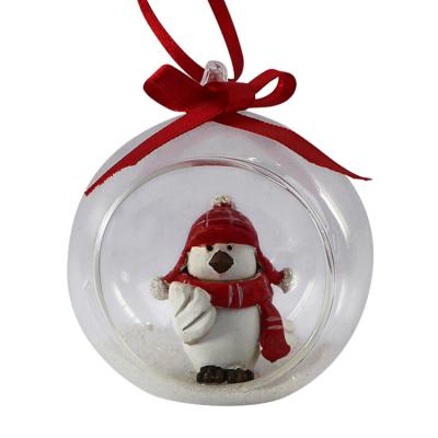 China Europe Christmas Glass Circle Shaped Baubles Decorations Custom Home Souvenirs for sale