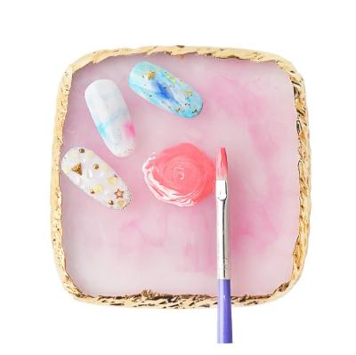 China Nail Art Square Palette Resin Agate Piece Nail Art Palette Display Board Tool for sale