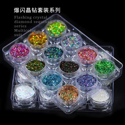 China Aurora Nail Glitters 12 Color Set Nail Glitter Powder Sequin Glitter Change Color Glitter Mixed Set for sale