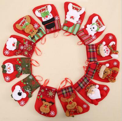 China PVC Christmas Socks Gift Bag Gift Bag Small Christmas Snowman Deer Deer Old Man Socks Pendant for sale