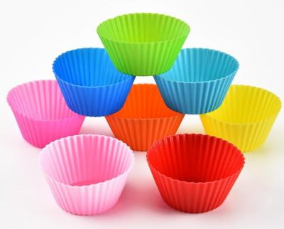 China Silicone Silicone Cake Mold Muffin Cup Round Tart Silicone Egg Baking Cup Cake Cup Mold for sale