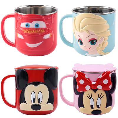 China Hot Selling Stocked Stainless Steel Kindergarten Mouth Proof Kids Cup Household Water Cup Drop Drinks Drinks Cup With Cover for sale