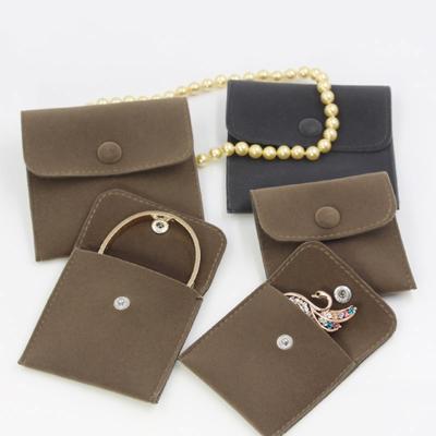 China Custom OEM Logo Plain Color Envelope Earring Jewellry Shop Jewellry Packaging Luxury Velvet Mini Cotton Jewelry Pouch Bag Pink Envelope Packaging for sale