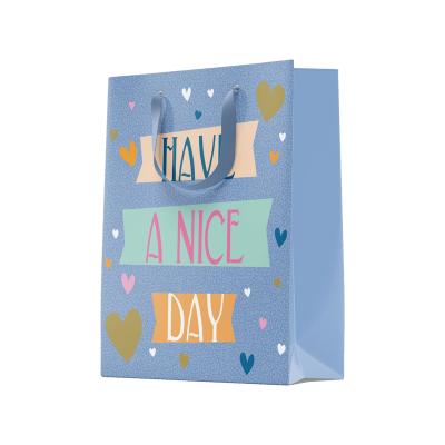 China China Handmade Factory Wholesale Handmade Hot Stamping Have A Good Day FSC Paper Gift Bags In Bulk for sale