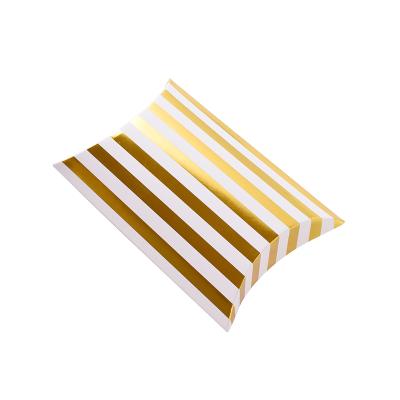 China Hot Popular Recyclable Foil Gold Pillow Paper Box Recyclable Pillow Form Packaging Paper Box With Custom Print for sale