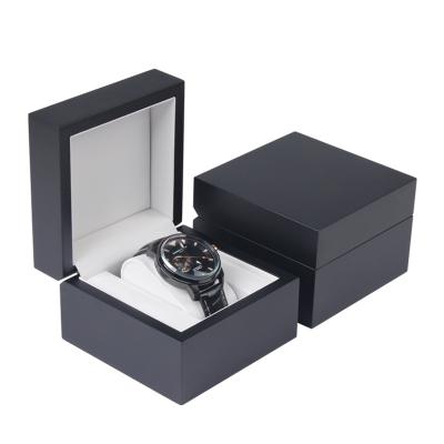 China Handmade Wholesale Black Foam Insert Watch Box Caraboard Gift Rigid Paper Box For Watch for sale