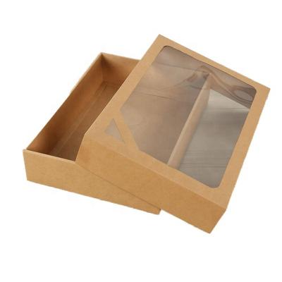 China Large Brown Recyclable Cheap Recyclable Design Define Cardboard Handbag Customized Kraft Paper Gift Box Clear for sale