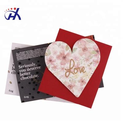 China Europe high quality luxury unique custom heart shape decoration handmade greeting cards for love for sale