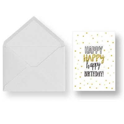 China Europe Wholesale Cheap Glitter White Happy Birthday Outdoor Funny Greeting Cards For Gift for sale