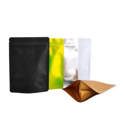 China Customized Empty Green Plastic Holder Pouches Aluminum Foil Sealing Food Tea Bags Moisture Proof Packaging With Zipper for sale