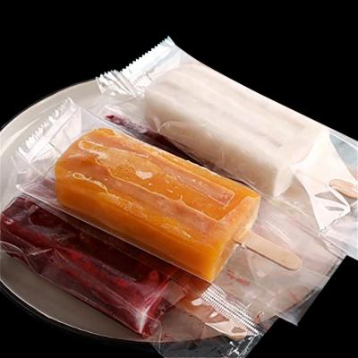 China Custom Wholesale Clear Back Seal Moisture Proof Bag Disposable Plastic Ice Pop Packaging For Ice Cream for sale