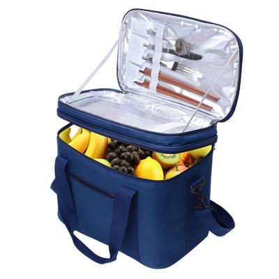 China Multifunctional Waterproof Double Deck Making Tableware Lunch Picnic Cooler Aluminum Foil Bag for sale