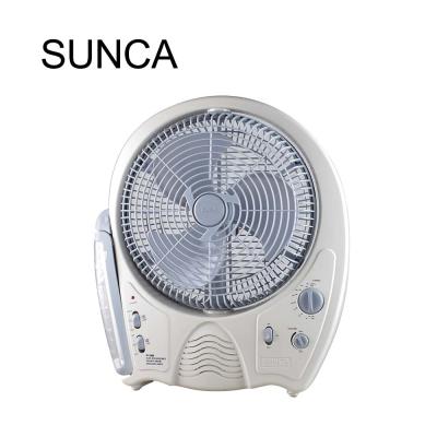 China SUNCA household latest portable high quality plastic rechargeable fan with desktop light mute fan indoor outdoor are available for sale