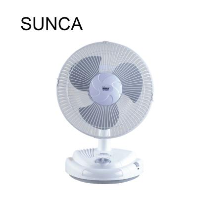 China Household SUNCA New Standing Floor Type Rechargeable Fan With 2 Adjustable Speeds With Emergency Lighting for sale