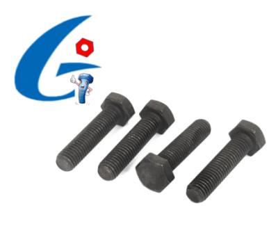 China Carbon Steel Grade 8.8 DIN933 UNC Black Flat Hex Head Bolts for sale