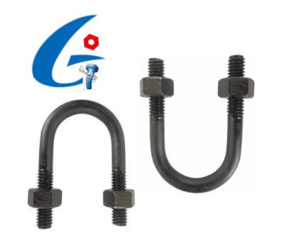 China DIN3570 Flat Customized Flange Carbon Steel Black Phosphating U Bolt With Nut for sale