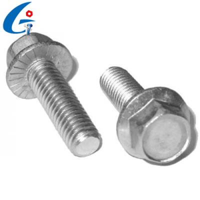 China Flat Carbon Steel Hot Dip Galvanizing Serrated Hex Flange Bolt for sale