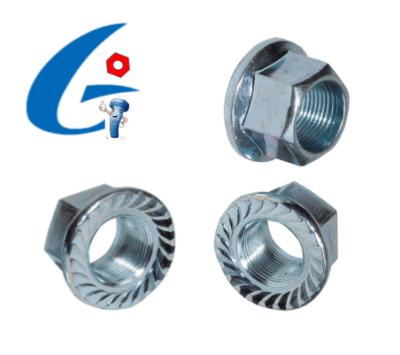 China Carbon Steel Flange Nut UNC Slotted Hex Lock Nut Galvanized for sale