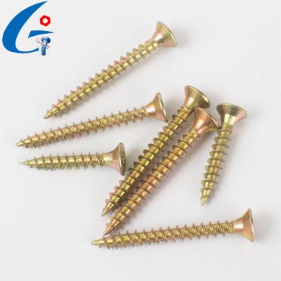 China Flat Head Yellow Galvanized Phillips Countersunk Tapping Screws for sale