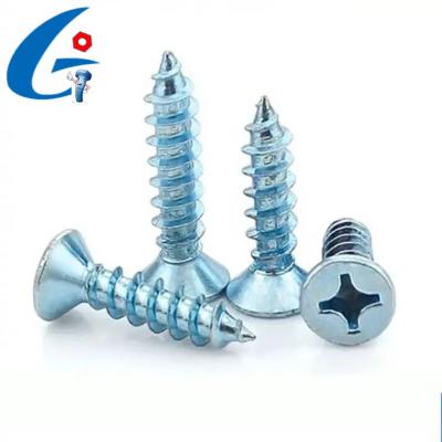 China Flat Head Cross Recessed Countersunk Tapping Screws for sale