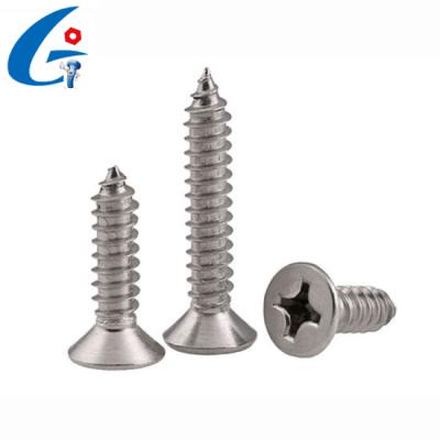 China Stainless Steel Countersunk Cross Recessed Head Countersunk Tapping Screws for sale