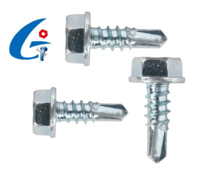 China Automotive Industry Galvanized Stleel Hex Head Self Drilling Screws for sale