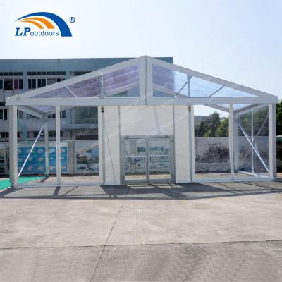 China 12m width 12m clear roof structure aluminum wedding tent for 300 guest party for sale