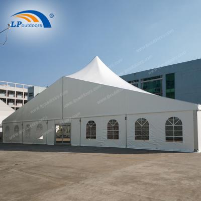 China 25x50m Party Clear Span High Quality Mixed VIP Conference Tent With High Peak For Rental Event for sale