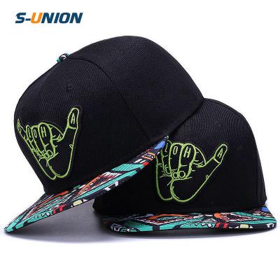 China 6panels Street COMMON original punk black S-UNION brim hip hop snapback baseball cap flat hat for sale