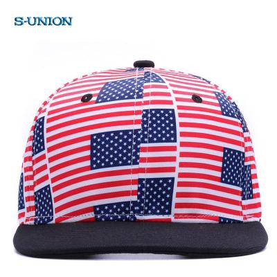 China S-UNION USA FLAG JOINT Snapbacks Hats Casual Hip Hop Hats Boys Hitting Brim Baseball Caps Adjustable Printing Flat Girls for sale