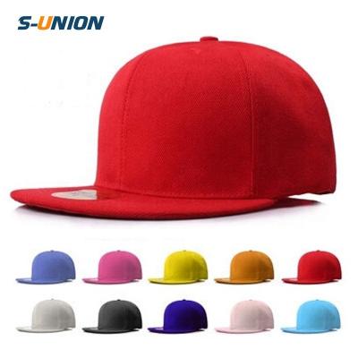 China S-UNION JOINT high quality solid plain snapback caps custom hip hop flat bill snapback hats women women baseball cap for sale