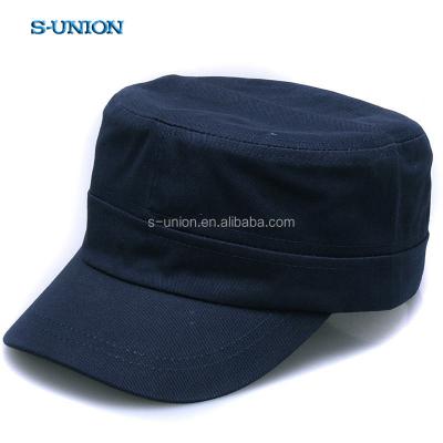 China S-UNION COMMON Wholesale Fashion Military Hats For Women Men Army Solid Plain Hat Flat Surface Cotton Adjustable Sports Hats for sale