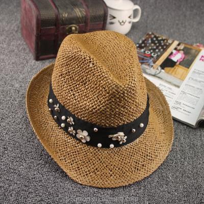 China Lady straw felt hat summer styles vacation lady straw felt hat hats women beach floppy straw hats (SU-SHH121) for sale