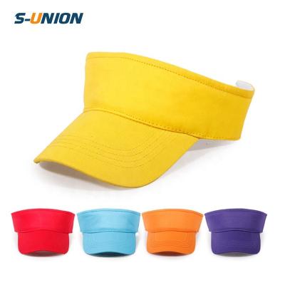 China Wholesale Promotional Character Cotton Children Empty Sun Top Hats Simple Kids Sport Sun Visor Covers Baby Sun Empty Hat for sale