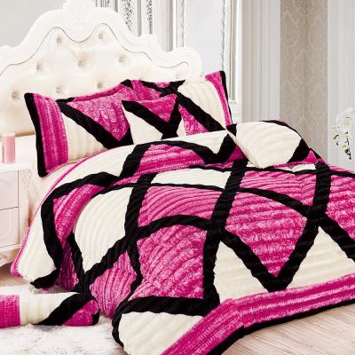 China Lastest Plush Changshu PV Knitted Patchwork Blanket Anti-pilling For Garment for sale