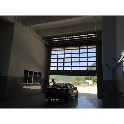 China Contemporary Aluminum Alloy Hardware Frosted New Modern Black Sectional Panel Industrial Glass Garage Door for sale