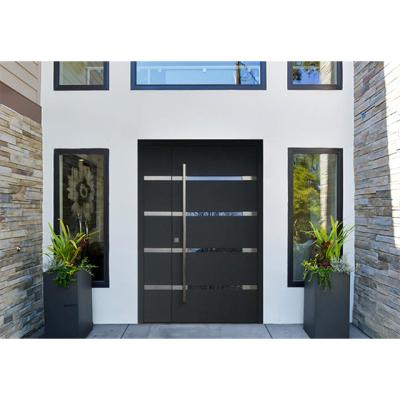 China modern factory price made in china modern house exterior front entry door designs security american entry black steel doors for sale