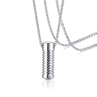 China FASHIONABLE Poya Mini Stainless Steel Pet Cremation Keepsake Memorial Cat Dog Urn Necklace With Screw Shape for sale