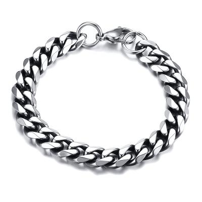 China Punk street personality retro fashion hip hop Poya Cuban chain CLASSIC titanium steel male simple bracelet bracelets for sale