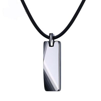 China TRENDY Poya Mens Jewelry Plain Polished Pure Tungsten Rectangle Pendant For Necklace Wear for sale