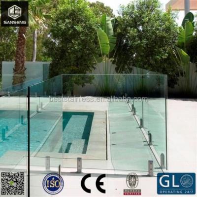 China Pool Spit / Balcony Railings SS316L Stainless Steel Tempered Clear Glass Swimming Pool for sale