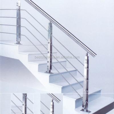 China Modern And Simple Interior Stair Railings Stainless Steel Rod Railing for sale