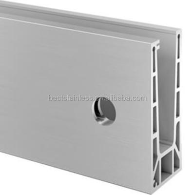 China Modern And Simple Aluminum Fascia Molding Base Profiles For Glass Balustrade for sale